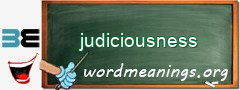 WordMeaning blackboard for judiciousness